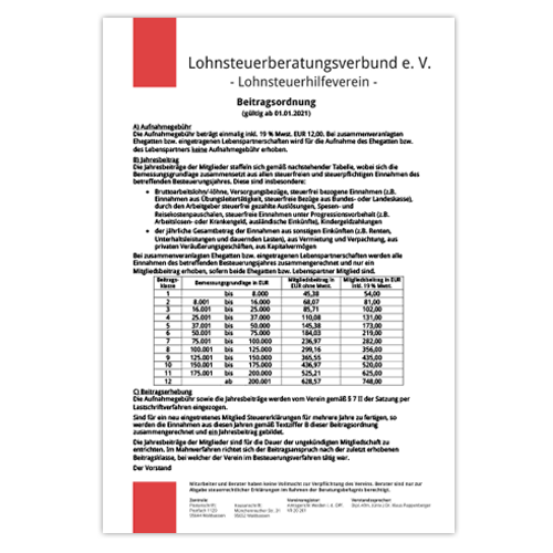 Beitragsordnung Vorschauminiaturbild PDF Download